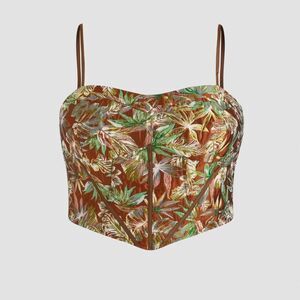 Cider NWT Wet & Wild Corset Top Zip Large